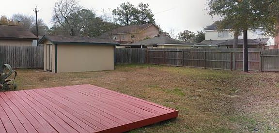 Back Yard, Deck Storage Shed with lights inside and out