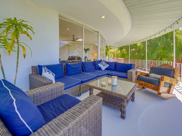 cozy furniture on back deck