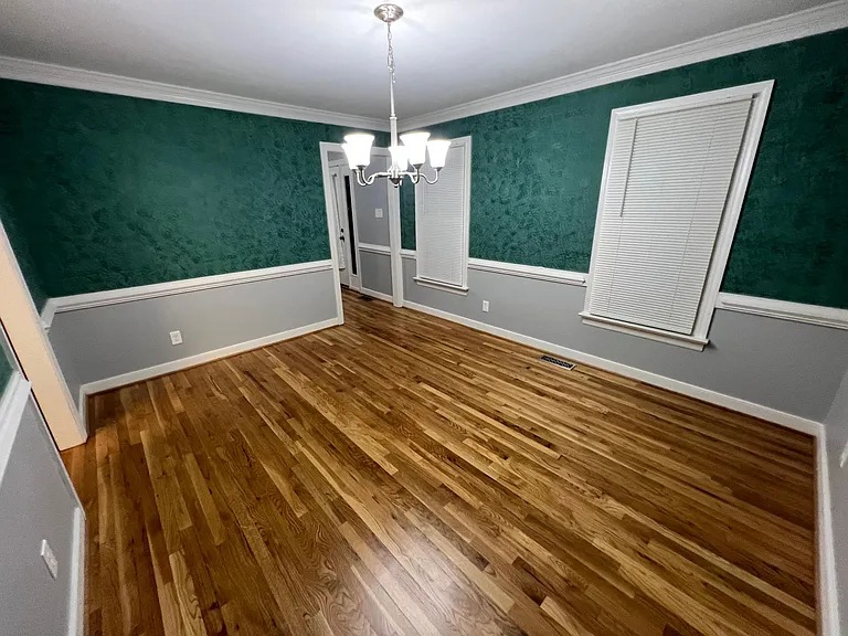 Dining room, straight ahead is front entry way and to the left is entry way to the kitchen