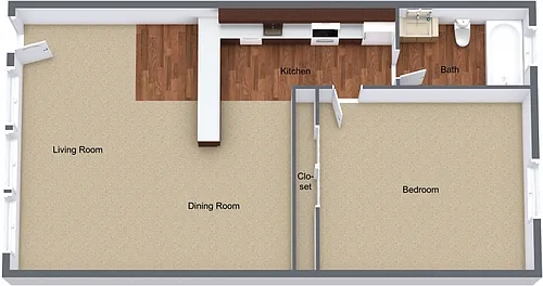 Floor plan One Bedroom