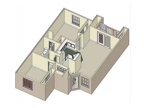 Floor plan 2 Bedroom/ 1 Bath