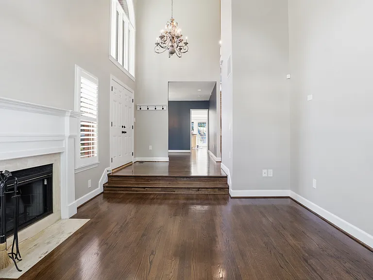 Living Room with View through Dining Room to Kitchen
