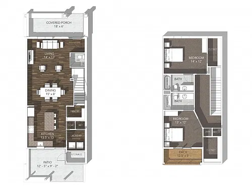 Floor plan 2 Bedroom Villa