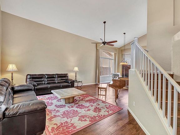 Staircase and living room