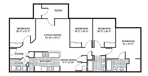 Floor plan 4Bed/2Bath Up