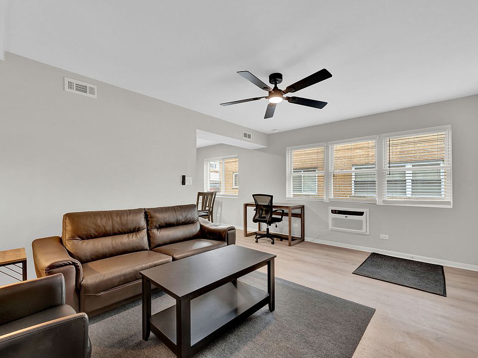 Living room and work area