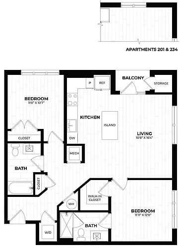 Floor plan 2 Bed/2 Bath-2.1