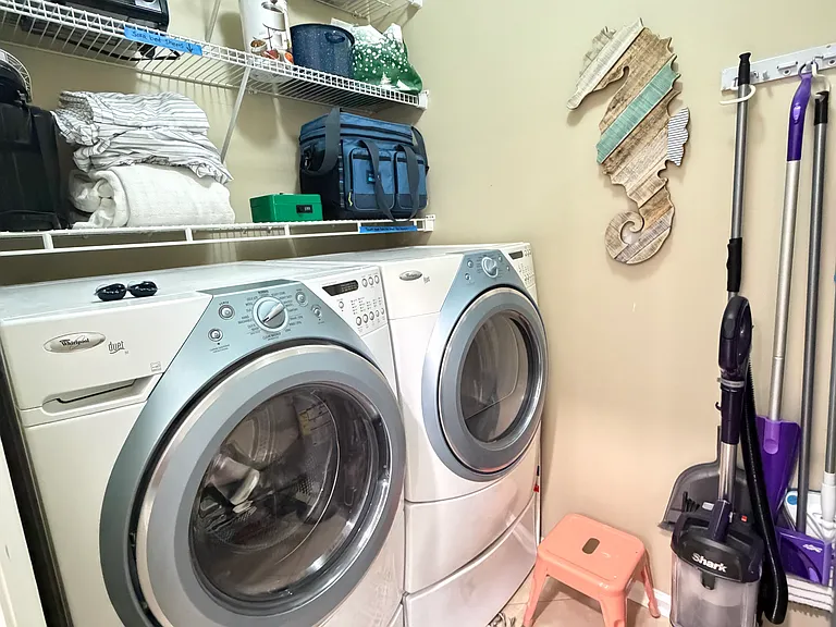 Comes equiped with washer and dryer