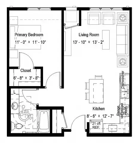 Floor plan 1 Bedroom