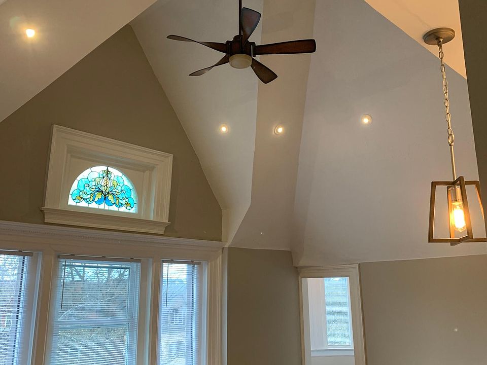 Soaring ceilings in living room