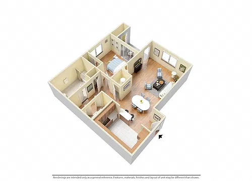 Floor plan 1X1 B