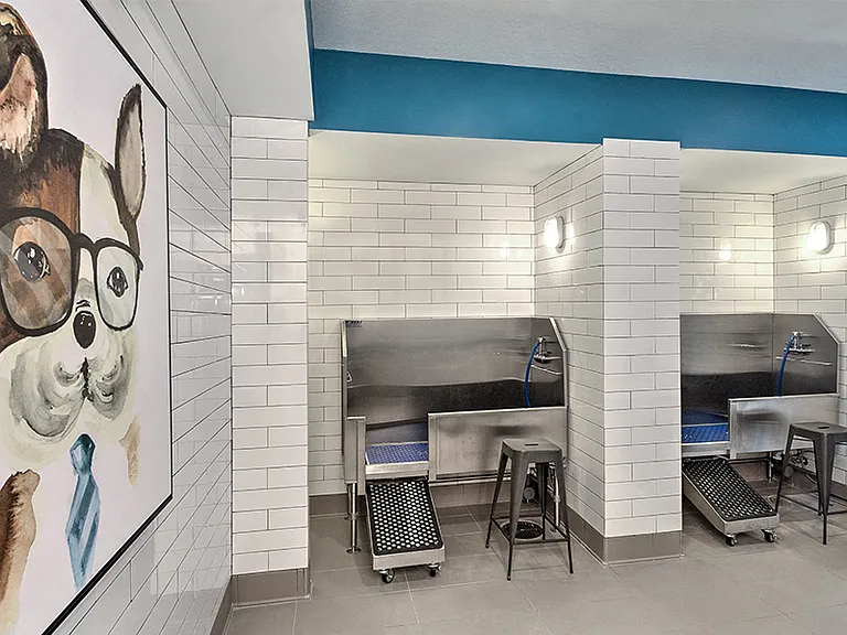 Pet friendly with on-site pet spa directly off the courtyard