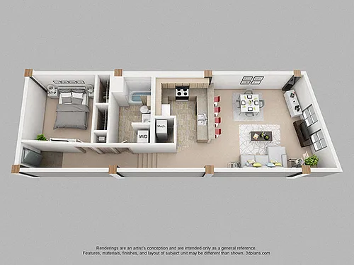 Floor plan 1 Bedroom 1 Bathroom