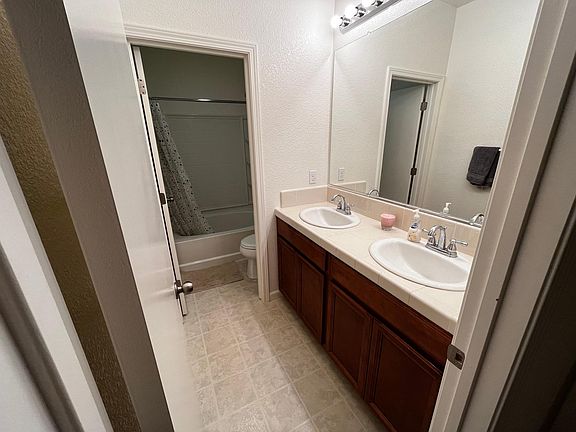 Shared bathroom sink area
