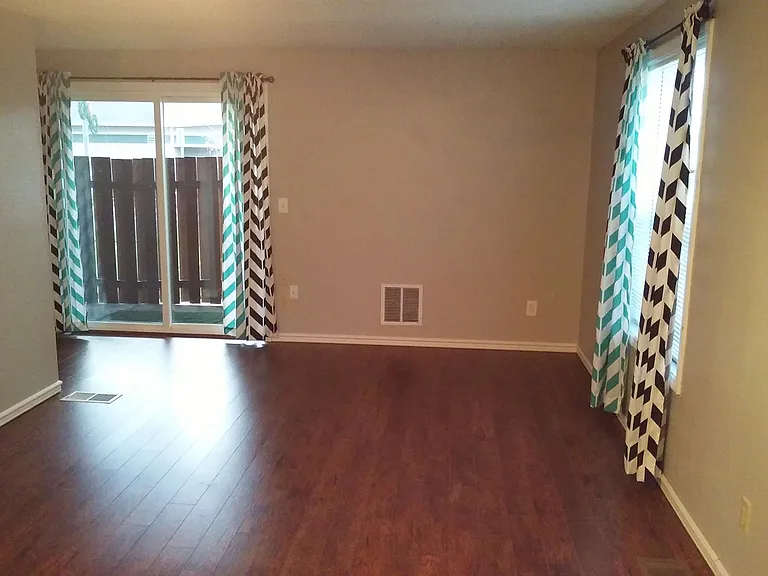 Wood-look vinyl plank flooring. Looks great!