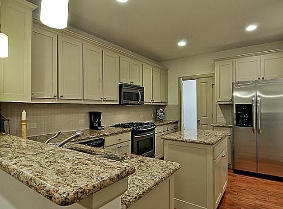 Kitchen has it all. Pantry has washer and dryer in it.