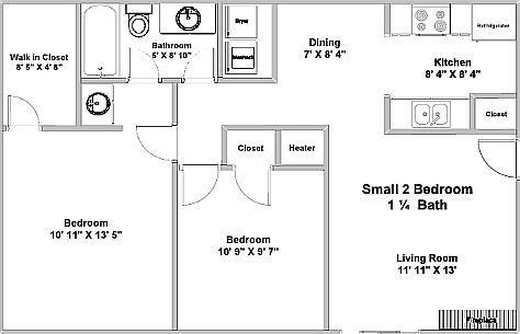 2 Bedroom Floor Plan