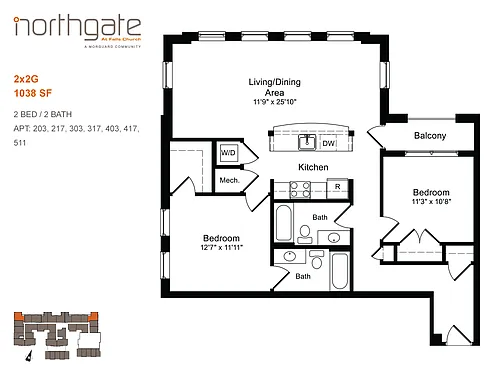 Floor plan 2x2G