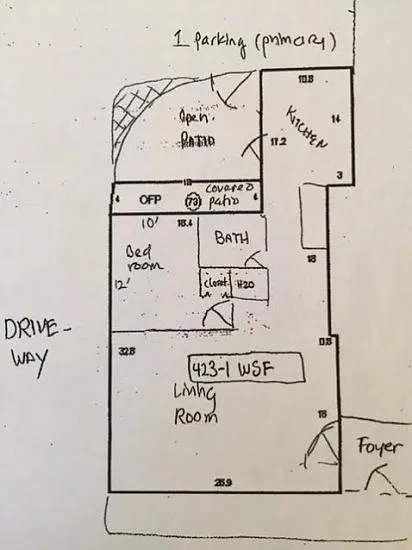 Layout. Facing north.