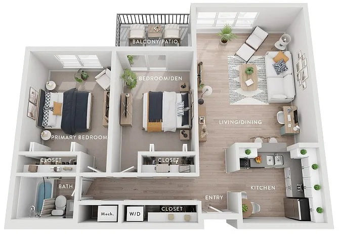 Floor plan Maple (Bh) 2 Bedroom Apartment