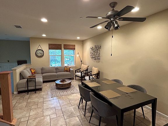 Living and dining areas