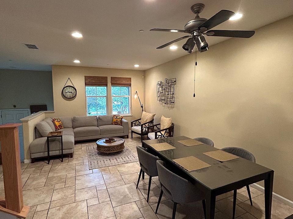 Living and dining areas