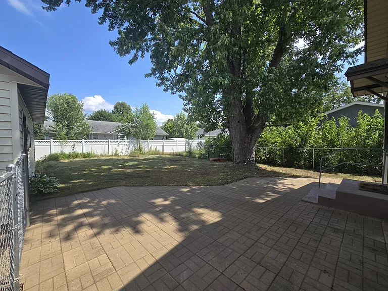 Large patio and yard