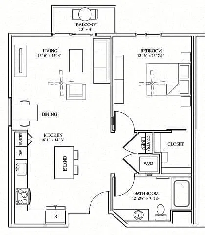 Floor plan ONE BEDROOM 13