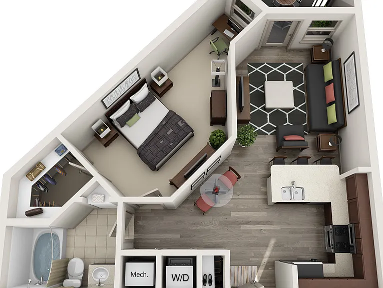 The Gramercy - Midtown - 1 Beds - 1 Baths - 691 Sq. ft.