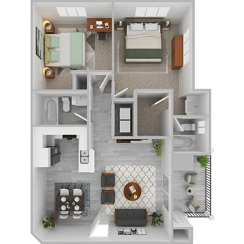 Floor plan Plan I- 2 bed 2 bath