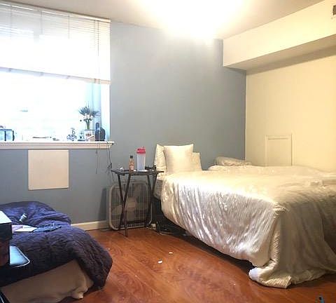 full size mattress + sm sofa shown here in bedrm