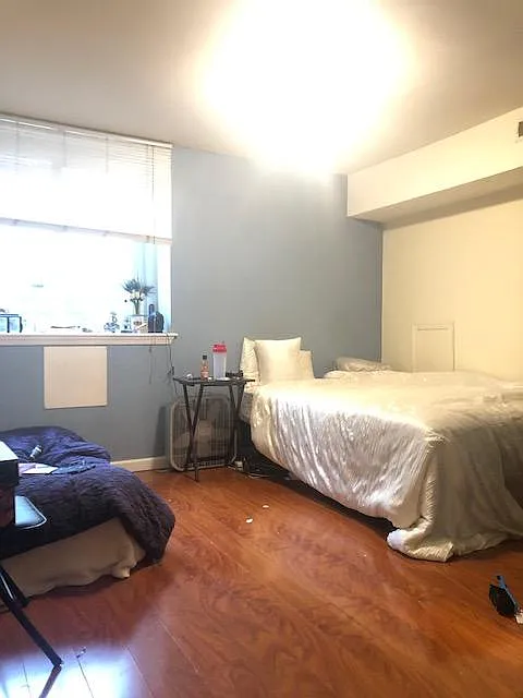 full size mattress + sm sofa shown here in bedrm