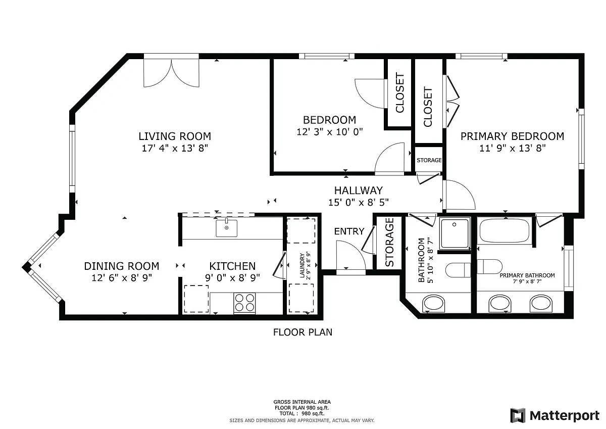 Floor plan 2 bedroom 2 bath