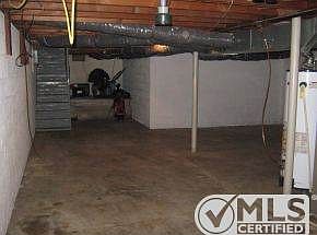 Roomy unfinished basement