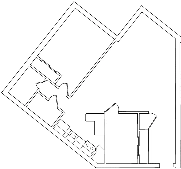 Floor plan Renovated 2 Bedroom 1 Bath 12 Tier