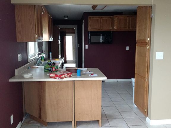 View from dining area into kitchen