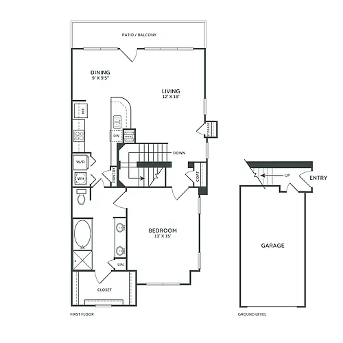 Floor plan A2 Townhome Renovated