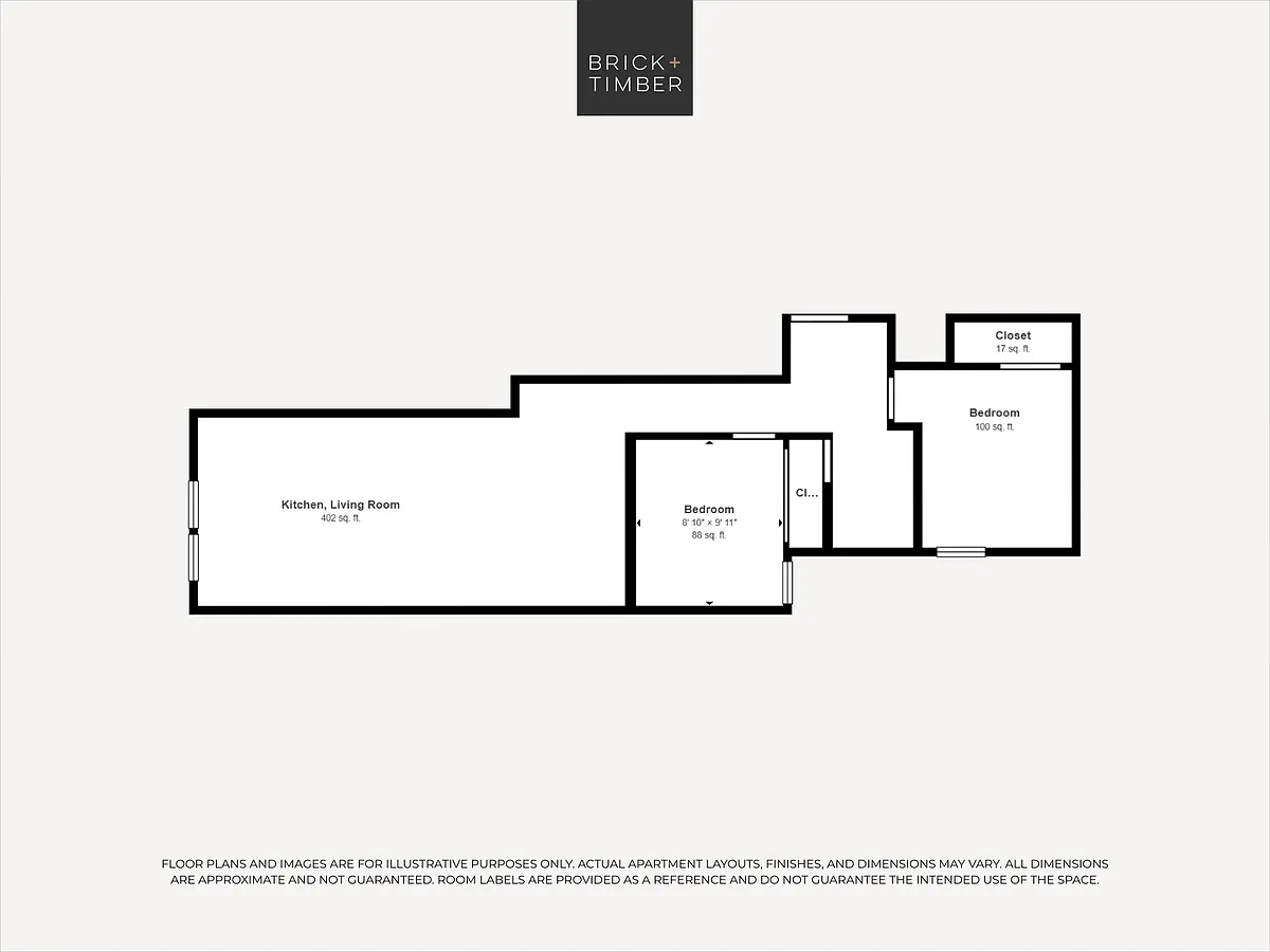 Floor plan 2 Bedroom 1 Bath