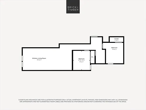 Floor plan 2 Bedroom 1 Bath