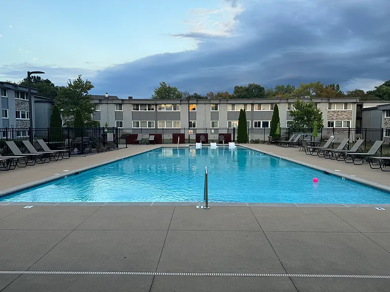 Community pool steps away from your front door