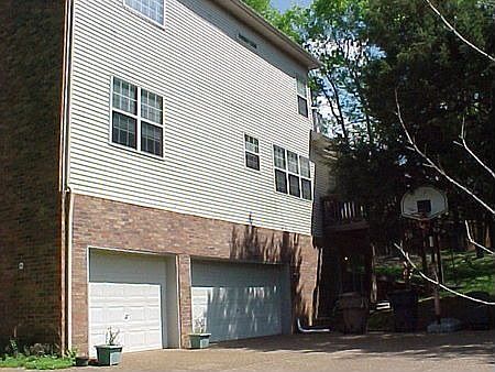 Rear view, 3 car garage