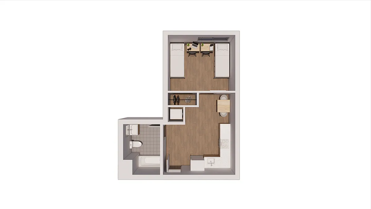 Floor plan A2 - Leased By The Bed
