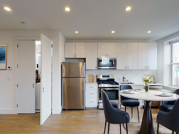 Living room/kitchen staged