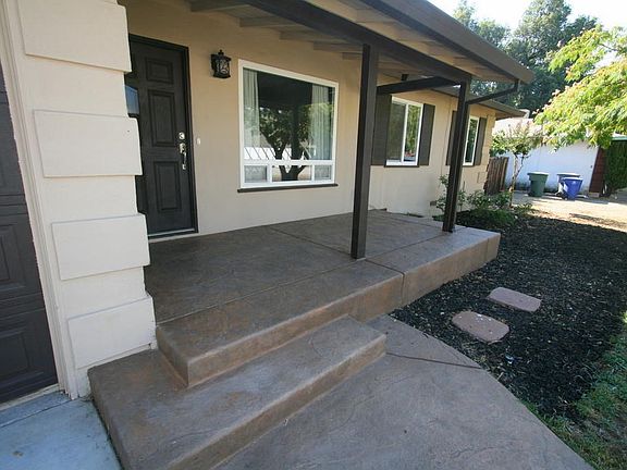 Stamped concrete porch