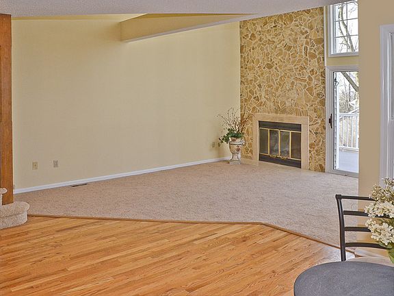 Vaulted Living Room With Fireplace