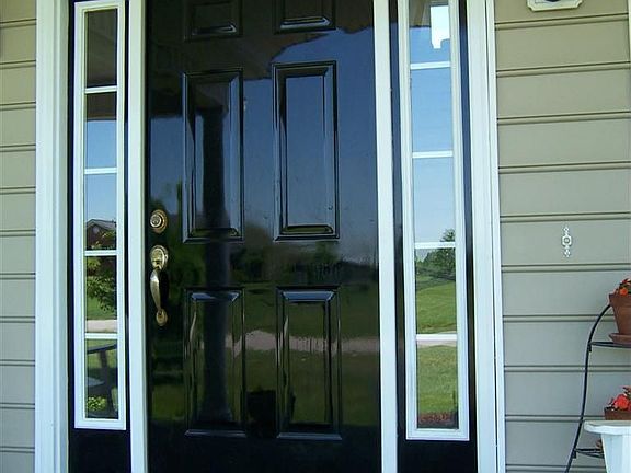 Front door painted in body shop 