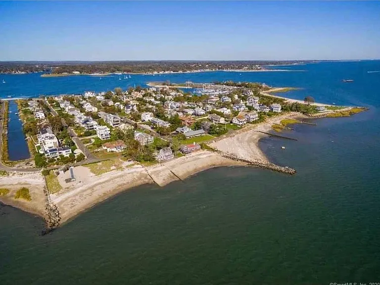 Saugatuck Island, where you can see our home in the lower left of this picture, second house from the left with tan roof and private beach directly in front