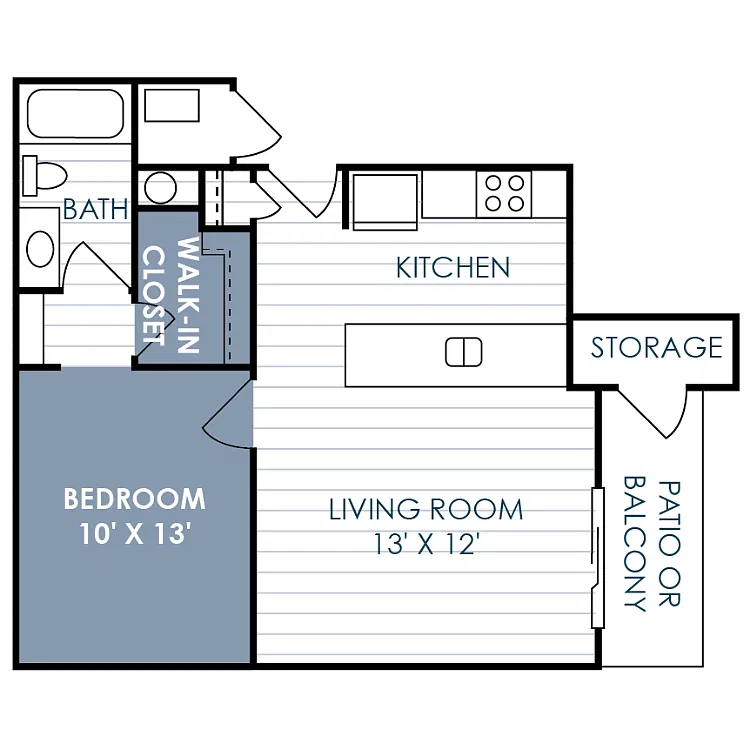 Floor plan 1 Bedroom 1 Bathroom A