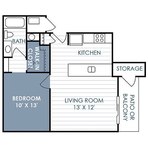 Floor plan 1 Bedroom 1 Bathroom A