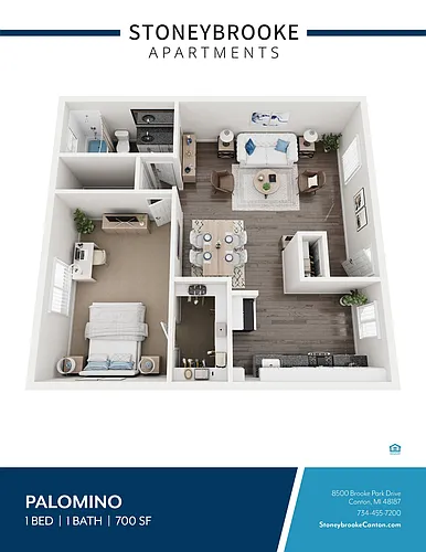 Floor plan 1 Bedroom 1 Bathroom